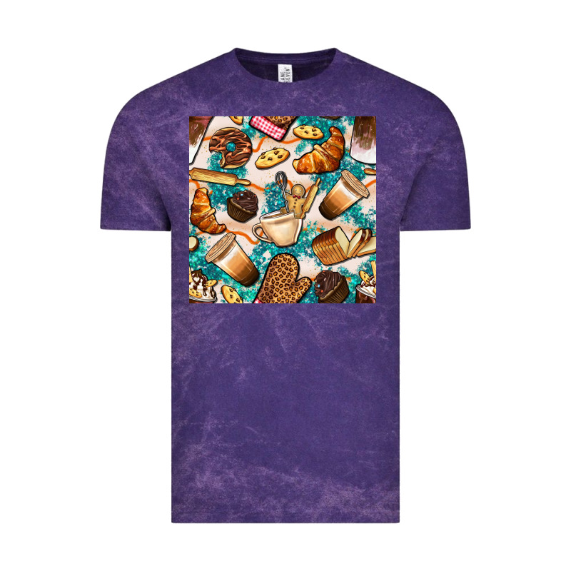 Bakery Coffee Cups Cookie And Donut With Turquoise Glitter Seamless Pa Vintage Tee by BundleAndBundleShop | Teevron