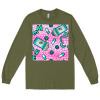 Army Green Western Medicine Seamless Pattern Long Sleeve Tee - BundleAndBundleShop