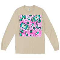 Mushroom Western Medicine Seamless Pattern Long Sleeve Tee - BundleAndBundleShop