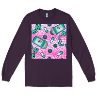 Plum Western Medicine Seamless Pattern Long Sleeve Tee - BundleAndBundleShop
