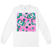 White Western Medicine Seamless Pattern Long Sleeve Tee - BundleAndBundleShop