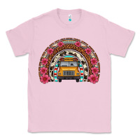 Bubblegum Pink school bus leopard cowhide rainbow Classic Tee - Artiststas