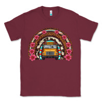 Burgundy school bus leopard cowhide rainbow Classic Tee - Artiststas