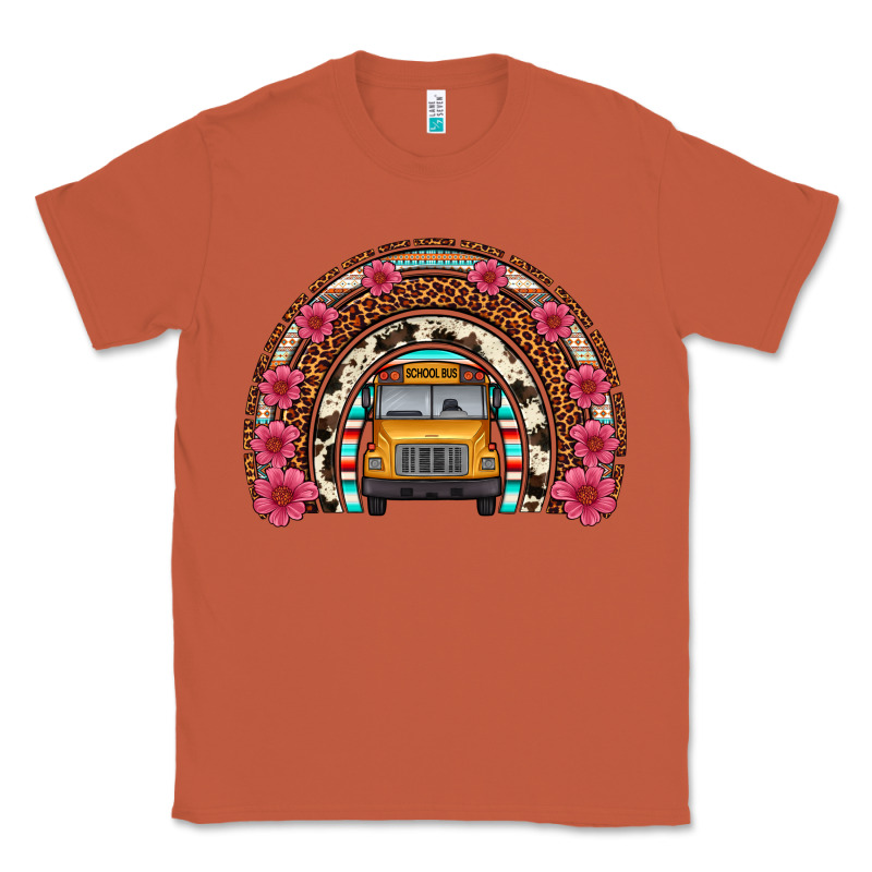 School Bus Leopard Cowhide Rainbow Classic Tee by Artiststas | Teevron