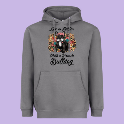 Life Is Better With A French Bulldog Heavyweight Hoodie Designed By Jahusdesignshop