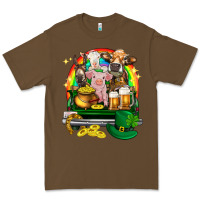Cacao St. Patrick's Day farm animals on truck Premium Tee - HowdyJamesFarm