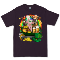 Plum St. Patrick's Day farm animals on truck Premium Tee - HowdyJamesFarm
