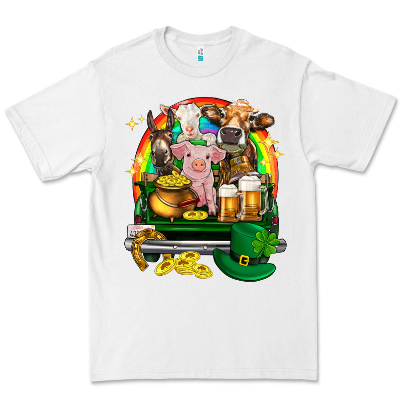 St. Patrick's Day Farm Animals On Truck Premium Tee by HowdyJamesFarm | Teevron