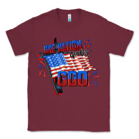Burgundy One nation under god 4th of july Classic Tee - CowGirlArtShop