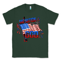 Sports Green One nation under god 4th of july Classic Tee - CowGirlArtShop