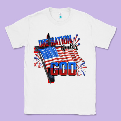 One Nation Under God 4th Of July Classic Tee Designed By Cowgirlartshop