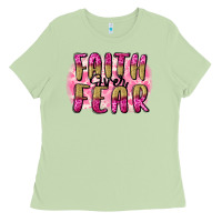 Matcha Faith over fear  Breast Cancer Awareness Ladies Tee - FaDigitalArtStudio