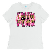 Faith Over Fear  Breast Cancer Awareness Ladies Tee | Teevron