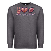 Charcoal Heather peace love football Premium Sweatshirt - JahusDesignShop
