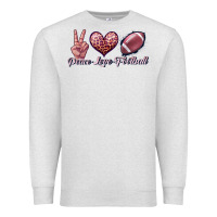 Oatmeal Heather peace love football Premium Sweatshirt - JahusDesignShop