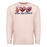 Pale Pink peace love football Premium Sweatshirt - JahusDesignShop