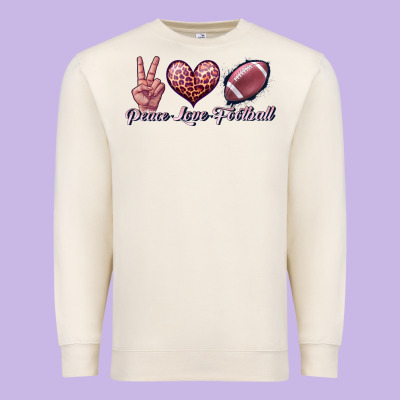 Peace Love Football Premium Sweatshirt Designed By Jahusdesignshop