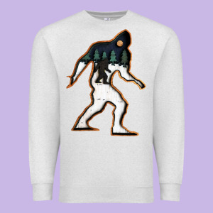 Bigfoot Wood Layered Christmas Premium Sweatshirt Designed By Designefamous