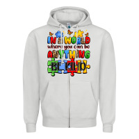Dove Grey in a world where you can be anything be kind Zipper Hoodie - JahusDesignShop
