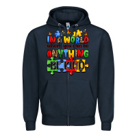 Navy in a world where you can be anything be kind Zipper Hoodie - JahusDesignShop