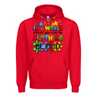 Red in a world where you can be anything be kind Zipper Hoodie - JahusDesignShop