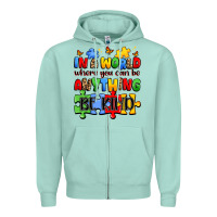 Seafoam in a world where you can be anything be kind Zipper Hoodie - JahusDesignShop