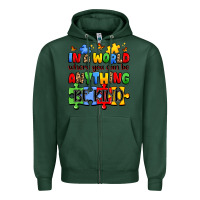 Sports Green in a world where you can be anything be kind Zipper Hoodie - JahusDesignShop