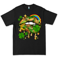 Black St. Patrick's Day lips Premium Tee - HowdyJamesFarm