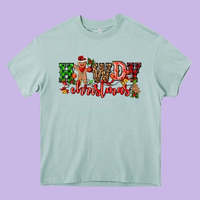 Howdy Christmas Gingerman Bread With Cowboy Heavy Core Tee Designed By Cowgirlartshop