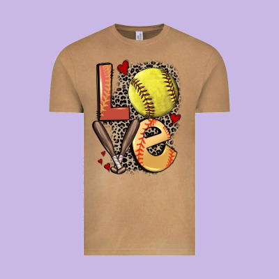 Love Softball Vintage Tee Designed By Fadigitalartstudio