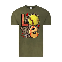 Vintage Olive love softball Vintage Tee - FaDigitalArtStudio
