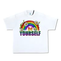 White Be Yourself Pride Lgbtq Urban Heavy Tee - BundleAndBundleShop