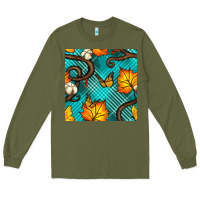 Army Green autumn leaves seamless pattern Long Sleeve Tee - BundleAndBundleShop