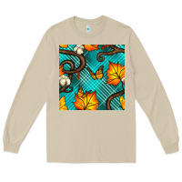 Mushroom autumn leaves seamless pattern Long Sleeve Tee - BundleAndBundleShop