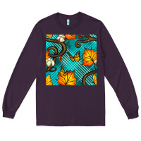 Plum autumn leaves seamless pattern Long Sleeve Tee - BundleAndBundleShop