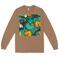 Toasted Coconut autumn leaves seamless pattern Long Sleeve Tee - BundleAndBundleShop