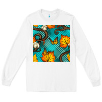 White autumn leaves seamless pattern Long Sleeve Tee - BundleAndBundleShop