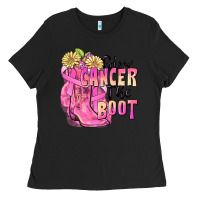 Black give cancer the boot Ladies Tee - FaDigitalArtStudio
