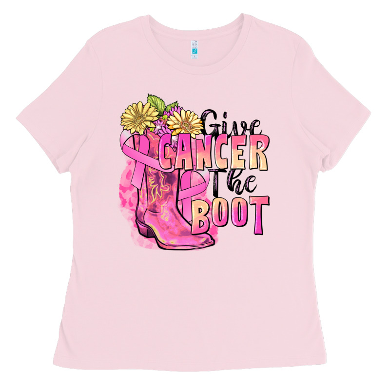Give Cancer The Boot Ladies Tee by FaDigitalArtStudio | Teevron