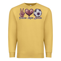 Antique Gold peace love soccer Premium Sweatshirt - JahusDesignShop