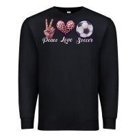 Black peace love soccer Premium Sweatshirt - JahusDesignShop
