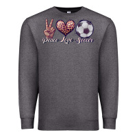 Charcoal Heather peace love soccer Premium Sweatshirt - JahusDesignShop