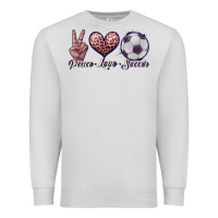 Dove Grey peace love soccer Premium Sweatshirt - JahusDesignShop