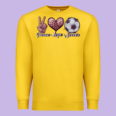 Peace Love Soccer Premium Sweatshirt Designed By Jahusdesignshop