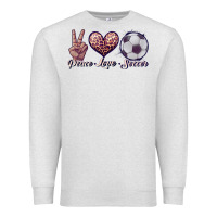 Oatmeal Heather peace love soccer Premium Sweatshirt - JahusDesignShop