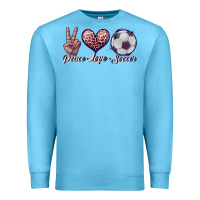 Ocean Blue peace love soccer Premium Sweatshirt - JahusDesignShop