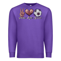 Purple peace love soccer Premium Sweatshirt - JahusDesignShop