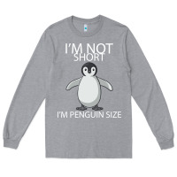 Heather Grey I'm Not Short I'm Penguin Size Long Sleeve Tee - Bettercallsaul
