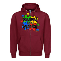 Burgundy grandma of a warrior Zipper Hoodie - JahusDesignShop