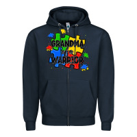 Navy grandma of a warrior Zipper Hoodie - JahusDesignShop
